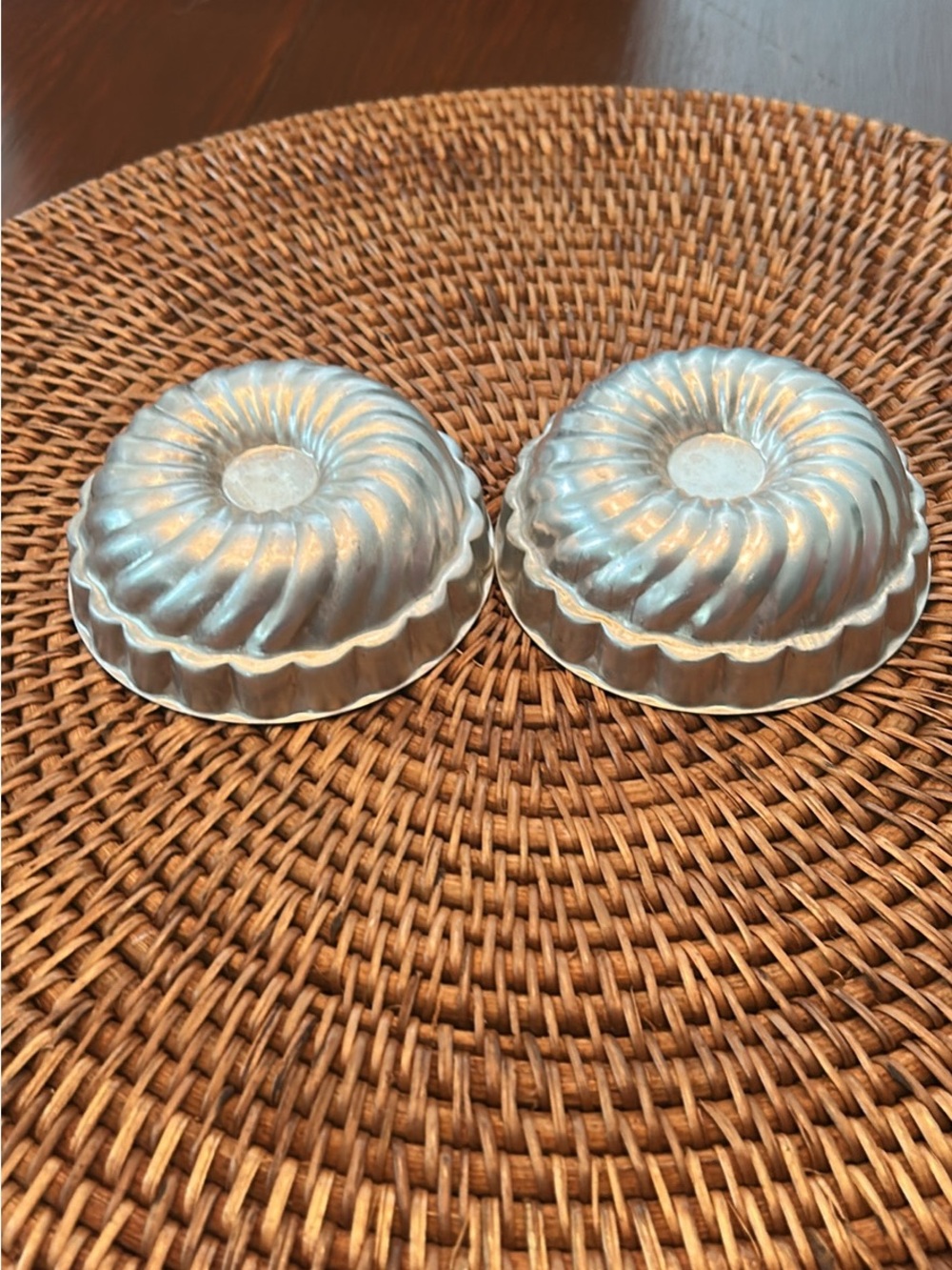 Aluminum Fluted Mini Bundt Baking Molds - Silver (Set of 2) 3 1/2 in